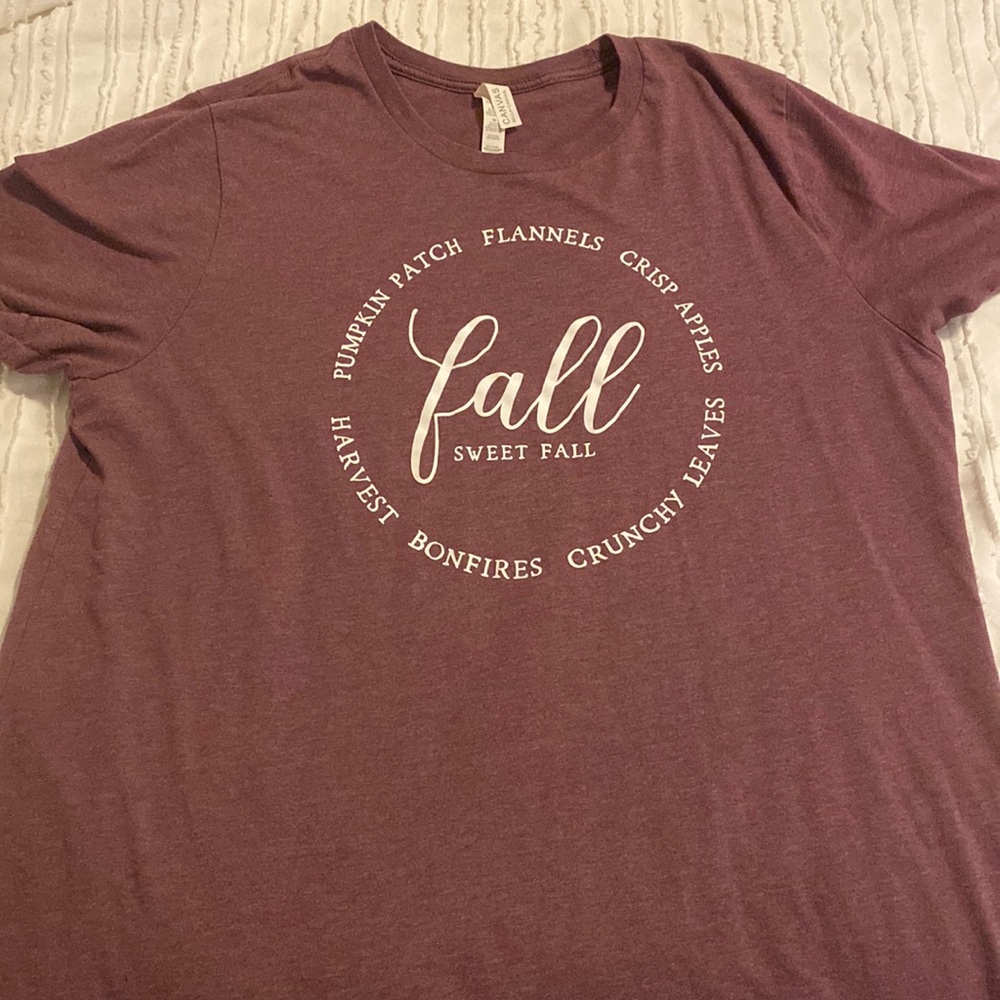 Fall sweet fall womens tshirt size xL maroon color